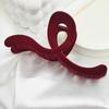 Pinza Grande de Terciopelo Otoño e Invierno Pinza para el Pelo Flockada Superficie de Terciopelo Rojo Grande Accesorios de Año Nuevo Accesorios para el Cabello Pinza de Tiburón Venta al por Mayor