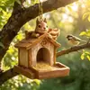 Nuevo producto transfronterizo: alimentador de pájaros de ardilla de resina, casa de pájaros colgante, decoración de jardín y exterior, pieza ornamental y regalo artesanal