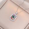 Collar para Mujer, Colgante de Circonita de Flor de Oso a la Moda, Diseño Nicho Simple y Versátil, Collar de Cadena para Clavícula, Joyería para Mujer