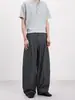 Pantalones de Rayas de Pierna Curva Estilo Retro Old Money Muxi Clothing para Hombre Casual Americano de Trabajo