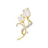 Broche de tulipán de piedra ojo de gato nuevo, pin de temperamento de nicho senior, exquisito pin para traje, suéter, accesorios, ramillete