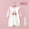 Camisón de manga larga para bebé, mono de algodón puro para bebé, ropa de casa, pijamas para niños y niñas, camisón antipatadas con protección abdominal