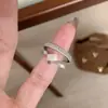 Anillo de Dedo Índice Estrella Cepillada de Lujo Ligero Anillo Cuadrado de Diamante Dorado Anillo Abierto Versátil para Apilar para Mujer Venta al por Mayor