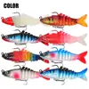 Nova isca de pesca multi-seção com chumbo 16,5g isca macia de cauda em T multi-seção isca peixe artificial