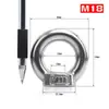 Porca com olhal em aço inoxidável 304, tipo parafuso com olhal circular, porca de alta resistência M3 4 5 6 810 apertada manualmente