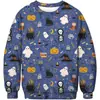 Moderna Sudadera Casual Holgada de Cuello Redondo para Hombre, Serie de Fantasmas de Halloween con Estampado 3D, Nueva para Primavera y Otoño