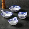 Vajilla de Melamina Azul y Blanca Cuenco para Salsa de Moje Restaurante Hotel Olla Caliente Bol de Arroz Melamina Bol Pequeño Bol de Sopa Uso Comercial