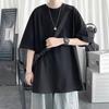 Camiseta de media manga color sólido estilo Harajuku estilo casual hombres y mujeres pareja Verano nuevo cinco puntos manga corta moda estilo coreano suelto