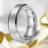 Anel de Aço Inoxidável para Homens, Acabamento Fosco Estilo Europeu e Americano, Anel Simples de Aço Titânio, 8mm de Largura, Banda Personalizada que Não Desbota