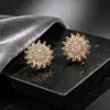 Colar de zircão transfronteiriço Feminino Girassol Novo Estilo Girassol Ins Anel Conjunto de Três Peças