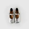 Zapatos de moda con separación de dedos, piel de oveja suave, corte bajo, tacón grueso de 3.5 cm, zapatos Mary Jane, zapatos de herradura, zapatos Mary Jane de punta roma