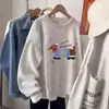 Moletons fofos de casal de Dachshund estilo coreano, nova coleção primavera/outono/inverno 2026, modelagem solta, gola redonda, unissex, estilo casual