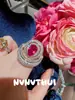 Conjunto de Joias para Noite Nobre Magenta Gota d'Água Pedra Preciosa Brilho Anel Sotheby's Turmalina Amarela Anel de 6 Quilates
