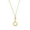 Collar con Colgante de Llavero Lupa para Mujer, Lujo Ligero, Sensación de Alta Gama, Estilo Vintage de Dinero, Cadena Larga para Suéter, Diseño de Nicho
