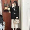 Casaco Duffle com Capuz Petite, Jaqueta de Lã para Mulheres, Estilo Coreano Outono e Inverno, Suave e Solto, Casaco Curto de Lã que Rejuvenesce