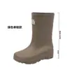 Botas de Chuva Quentes da Moda de Veludo para Mulheres, de Cano Médio, Impermeáveis e Antiderrapantes, Calçados de Borracha para Uso Externo e Trabalho, Botas de Chuva para Exterior