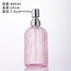 Frasco de Vidro para Higienizador de Mãos Luxo Leve Frasco de Loção 400ml Frasco de Shampoo Frasco Redondo com Bomba para Higienizador de Mãos