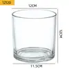 Copo de Vela Transparente Espessado Suporte de Vela DIY com Fundo Curvo Garrafa de Vidro Pote de Vela Copo de Vidro para Aromaterapia Tampa de Bambu