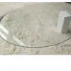 Mesa Redonda Pequeña con Cubierta de Vidrio Templado, Mesa de Mimbre, Mesa de Café Redonda de Vidrio, Mesa de Comedor, Cubierta de Mesa para Hotel Restaurante, Anticaída y Gruesa