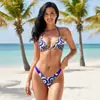 Roupa de Banho Esportiva Amazon Temu 2024 com Bojo para Mulheres, Biquíni Sexy de Duas Peças, Transfronteiriço, Em Estoque