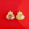 Estilo Étnico Chinês Liga Metálica Saco da Sorte Oco Pingente Chaveiro Acessório de Metal Decoração Presente Venda por Atacado
