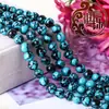 Cuentas sueltas de turquesa, cuentas redondas, accesorios para joyería DIY, productos semielaborados de turquesa al por mayor, turquesa roja, turquesa blanca, pino africano