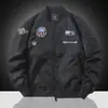 Chaqueta de aviador bordada retro americana para hombre, abrigo holgado de primavera y otoño, chaqueta de trabajo de moda