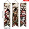Novo Festival de Natal de 2027 Coupletos de Três Painéis Papai Noel Cortina de Porta Decoração Layout Fundo Porta de Entrada Pano para Pendurar