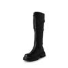 Botas altas de caballero con cremallera frontal, de moda, para otoño e invierno 2023, de tacón medio grueso, con hebilla de cinturón y suela gruesa de piel de vaca para mujer.