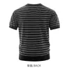 Camiseta de rayas de manga corta para hombre, Camisa polo de manga media estilo Old Money, Suéter nuevo de verano retro japonés moderno