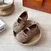 Zapatos Ins Estilo Francés Piel Mate 2026 Primavera y Otoño Nuevos Estilo K Zapatos de Princesa con Lazo Planos Suela Suave para Niñas