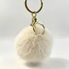 Lindo Nutria Conejo Piel Pompón Pequeño Llavero Colgante Ins Celebridad de Internet Peluche Bola Pequeña de Carbón Colgante para Mochila Bolso Adorno Regalo
