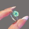 Novo Anel de Flor Doce Estilo Chinês Imitação de Jade, Elegante e Branco, Zircônia Microcravejada, Anel Ajustável para Dedo Indicador, Retrô e Versátil