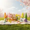 Muñeco de Conejo de Pascua Transfronterizo Nuevo Producto Sosteniendo Huevos de Colores y Zanahorias, Lindo Juguete de Peluche de Conejo Adorno, Decoración Festiva