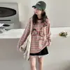 Camiseta Rayada para Niña Otoño 2026 Nuevo Estilo Niñas Niños Grandes Bonita Manga Larga Infantil Estilo Coreano Primavera Otoño Capa Base Moderna
