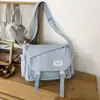 Bolsa de Dolor Guzi Estilo Anime Japonés para Estudiantes de Gran Capacidad Transparente Cruzada Bolso de Mensajero de Hombro Único de Color Sólido Simple