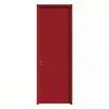Puerta de Madera Plana Silenciosa para Interiores, Puerta de Madera Roja Minimalista Lisa, Puerta de Madera Minimalista para Oficina en Casa, Puerta Ecológica de Roble