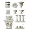 Artículos pequeños tallados de yeso estilo europeo para toda la casa, juego completo de muestras, jarrones de flor de columna, decoraciones de pared en relieve, referencia de selección de materiales, en stock