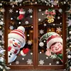Caja de regalo de decoración navideña muñeco de nieve pegatina de cristal superventas transfronterizo de Amazon Santa Claus renos pegatina electrostática