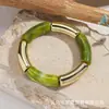 Moda Novo Tubo Curvo Contas de Bambu Resina Degradê Colorido Pulseira Verão Design Dopamina Pulseira Simples