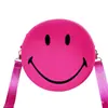 Bolsa de Ombro Transversal de Silicone Feminina Universal para Todas as Estações com Zíper de Silicone, Comprimento Ajustável, Expressão de Rosto Sorridente Multifuncional