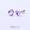 Aço titânio 316L cobre banhado a ouro micro-incrustado zircônio orelha osso pino roxo brincos borboleta cross-border piercing jóias brincos orelha osso pino