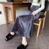 Falda Larga de Terciopelo con Estampado de Leopardo Retro Nueva para Otoño e Invierno 2026 para Mujer, Falda Larga de Cintura Alta Estilo Cola de Pez Línea A de Alta Gama y Elegante A2486