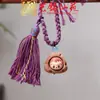 Pulsera Artesanal de Madera con Semillas de Cascabel, Cascabel de Agitar a Mano, Carrillón de Viento de Cáscara de Fruta de los Deseos, Colgante para Bolso, Llavero para Teléfono
