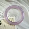 Pulseira de Calcedônia Violeta Pura Natural Colorida Completa para Mulheres Cor Gelo Alto Ônix Roxo Pulseira de Jade em Tira Redonda Produtos Genuínos Presente de Aniversário