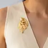 Broche de Metal de Concha de Venda Quente Transfronteiriça de Alta Qualidade com Design Único e Textura Tridimensional, Alfinete de Concha Acessório para Casaco