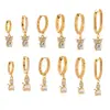 Xinyixinxin Design de Nicho Brincos de Gatinho com Diamante Aço Inoxidável Banhado a Ouro 18K Real Brincos Joias Transfronteiriças Atacado