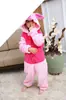 Pijama de Franela con Dibujos de Animales Gemelos al por Mayor de Fábrica para Niños y Adultos Unicornio Dinosaurio Pegaso Engrosado Bata de Noche