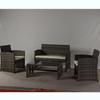 Mesa y silla pequeñas de ratán de tres piezas, combinación de mesa de café de ocio para patio exterior, terraza exterior