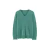 Nuevo suéter de punto sin costuras estilo coreano para otoño e invierno, con cuello en V, 100% lana pura, para mujer